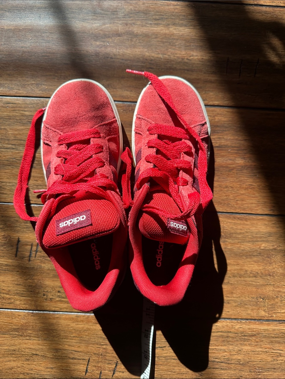 adidas Kids Red Suede High-Top Sneakers